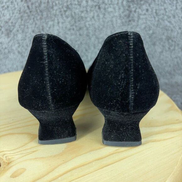 Mootsies Tootsies Beauty Kitten Heel Pumps Womens Size 8 Velvet Square Toe Shoes - Picture 5 of 10